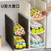 Caixa Suporte para Filme Plástico Empilhável Prateleira em Camadas para Armário Armários Profundos Cozinha Conjunto de Sacos Plásticos Artefato de Armazenamento