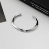 Popular Europeo y Americano Pulido Cobre Plateado Pulsera Abierta Transfronteriza Anillo de Mobius Pulsera Simple, Versátil y de Gama Alta
