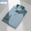 Camisa masculina de manga longa em fibra de bambu, traje profissional para trabalhadores de escritório, uniformes de banco, corte slim, simples, estilo sem necessidade de passar