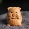 Talla en Madera de Durazno Lindos Doce Animales del Zodiaco Productos de Madera Rata, Buey, Tigre, Conejo, Dragón, Serpiente, Caballo, Oveja, Mono, Gallo, Cerdo, Perro Zodiacales Pequeños Adornos