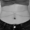 Cadena de cintura de grava sexy transfronteriza europea y americana para mujer, estilo vacacional, nicho, cadena de metal, cadena corporal multicapa, joyería