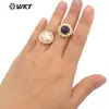 MPR079 nuevo estilo retro multicolor piedra natural malaquita amatista ojo de tigre piedra gema redonda anillo de mujer