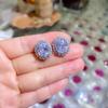 Pendientes Retro Franceses de Circonita Hermosos Elegantes Lujo Ligero Exquisitos Dorados Circonio Circonio de Oliva Ovalados Pendientes de Alta Gama Atmosféricos
