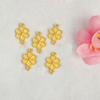 Yingyi Joyería DIY Chapado en Oro Flor Pequeña de Doble Cara Colgante Conector de Doble Colgante Accesorios Estilo Antiguo Material para Tocados Hanfu