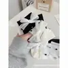 Miu Ballet Calcetines Verano y Primavera Populares Jk de Lunares Blanco y Negro Lazo Estéreo Delgados Transparentes Chica Dulce