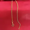 Corrente Ondulada Vietnamita Banhada a Ouro, Corrente Lisa, Colar Feminino, Corrente Espinha de Cobra, Corrente de Caixa Banhada a Ouro em Latão, Corrente Chopard, Empilhável