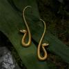 Aretes Transfronterizos de Estilo Europeo y Americano Exagerados con Diseño de Serpiente del Zodíaco, Aretes de Gancho Chapados en Oro para Mujer
