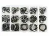 Acero inoxidable 304 270 piezas de anillos de retención internos para agujeros, anillos de retención en forma de C 8-26, juego en caja de 17 especificaciones