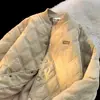 Chaqueta de algodón con estampado de rombos estilo americano, chaqueta de béisbol holgada para hombre de otoño/invierno, chaqueta casual moderna y versátil para pareja
