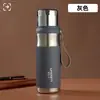 Taza térmica de acero inoxidable altamente atractiva con separación de té y agua, gran capacidad, totalmente de acero, portátil para uso en negocios, coche y oficina