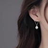 Aretes de Pin de Plata Esterlina 925 con Cadena Simple Distintiva Estilo Coreano Cara Sonriente 2023 Nuevo Diseño Nicho de Moda Aretes para Mujer