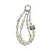 Correa para Teléfono con Colgante de Panda de Pedrería y Perlas, Llavero Colgante, Encanto de Bolsa Lindo Estilo Ins