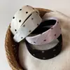 Diadema de Tela de Lunares Grandes Estilo Coreano con Ala Ancha, Elegante Diadema Alta para Uso Diario, Pasador, Lazo para el Cabello, Accesorio para el Cabello