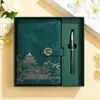 Conjunto de Presente Caixa com Caderno Estilo Chinês Personalizável com Impressão de Logo, Caderno A5 para Eventos Corporativos, Lembrancinhas e Reuniões