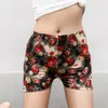 Calça Curta de Três Pontos Fina para Primavera e Verão Calça de Segurança Impermeável para Carne Calça Externa Shorts Legging Estampa de Leopardo Feminina Sexy Emagrecedora Moda
