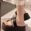 Pantuflas de Suela Gruesa para Aumentar la Altura para Mujer, Calzado de Verano para Exteriores, Sandalias Casuales Versátiles de Moda Nueva 2026, Sandalias de Playa para Mujer