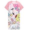 Camisón de verano de seda de leche para niños, para mujeres, tallas pequeñas y medianas, de manga corta, fino, para niñas, bonito camisón para padres e hijos.