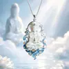 Nuevo Colgante de Dragón Blanco y Nube de Loto Estilo Chino, Collar de Dragón Pintado Estilo Nacional, Collar de Relieve Tridimensional de Lujo Ligero Unisex