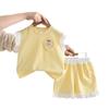 Ropa de verano para niños y niñas, traje de verano, conejito de amor para niños, sin mangas, estilo extranjero, dulce, 1 1/2-3 años, traje de dos piezas de verano para bebé