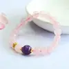 Pulsera de Cristal Rosa Natural Guan Yu Pulsera de Amatista para Mujeres Transmisión en Vivo de Comercio Electrónico Venta Caliente en Templo Venta al por Mayor S5080105