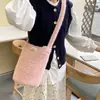 Linda Bolso de Hombro de Peluche Rosa Suave Ceroso para Mujer Ins Nuevo 2025 Bolso Grande de Hombro Cruzado