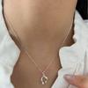 Corea del Sur Nicho faspercent Mismo Collar Irregular Cuerpo Anillo de Letra de Plata S925 Girasol Oni
