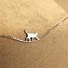 Collar Curvo de Gato Japonés y Coreano Diseño Sencillo de Celebridad de Internet Personalidad Pequeño Fresco y Lindo Animal Cadena para Clavícula de Estudiante para Mujeres