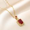Nuevo conjunto de joyería de esmeralda para mujer, ligero, lujoso, elegante, de alta gama, collar, anillo, pendientes, Tiktok