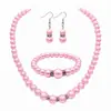 Collar de Perlas Artificiales Collar de Perlas para Mujer Pendientes Pulsera Joyería Nupcial de Boda Collar Grueso de Perlas