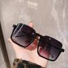 Gafas de sol estilo retro de calle para mujer, de alta calidad, resistentes a los rayos UV, con montura grande marrón, lisas y adelgazantes, ideales para celebridades de Internet.