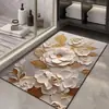 Tapete de Chão para Banheiro Mármore Nórdico Tapete para Box Absorvente de Água Secagem Rápida Antiderrapante Resistente à Sujeira Resistente ao Desgaste Tapete de Chão de Terra de Diatomáceas
