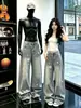 Jeans anchos de moda callejera con estampado de estrellas para mujer, nueva colección de verano, corte relajado, adelgazantes, de largo completo, modernos