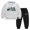 2023 Primavera y otoño nueva ropa infantil transfronteriza suéter para niños pantalones de dibujos animados conjunto de dos piezas bebé algodón traje de manga larga