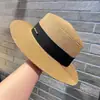 Chegada Nova Acessórios de Tecido Chapéu Feminino Elegante Versátil Chapéu de Palha alta qualidade Chapéu de Sol com Topo Plano Chapéu de Sol de Verão