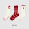 Calcetines Nuevos para Niños al por Mayor 2025 Otoño e Invierno Calcetines de Media Caña para Niñas con Lazo de Encaje Algodón Volante Sin Costuras Calcetines para Niños