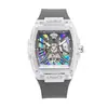 Reloj de Cuarzo de Silicona Transparente Moda Forma de Barril Reloj para Hombre Richard Reloj de Cuarzo Venta al por Mayor