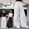 Pantalones Cargo de Secado Rápido para Niñas Verano 2026 Nuevo Estilo Pantalones Blancos para Niñas Mayores Estudiantes de Secundaria Pantalones Anchos Finos
