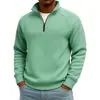 Comercio exterior transfronterizo Amazon Y2 nueva moda casual otoño e invierno para hombre, sudadera tipo polo de color liso con cremallera y cuello alto para hombre