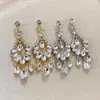 Pendientes de Borla con Pedrería Muy Brillante Estilo Vintage Francés Estilo Corte, Lujo Ligero, Artesanía Pesada, Exagerados y Elegantes, Pendientes de Nicho de Alta Gama para Mujer