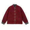 Transfronterizo 2025 Invierno Nuevo Estilo Chino Lana de Cordero Cuello Alto Botón Zhongshan Chaqueta Abrigo de Algodón Estilo Chino Antiguo