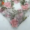Tela de Malla Bordada Floral Hecha a Mano Tridimensional en Stock, Tela Bordada para Vestuarios de Escenario y Vestidos