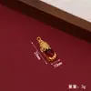 Novo Pingente Chaveiro de Cabacinho Dourado Tradicional Estilo Chinês com Oito Tesouros Vazados, Lótus da Riqueza e Acessórios de Bússola