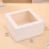Caja de Cartón Blanco con Ventana para Pastel de Comercio Exterior Transfronterizo Cuadrada Caja para Hornear Cumpleaños Repostería Caja para Dulces Galletas Postre