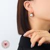 Pendientes de perlas estilo retro con temperamento a la moda europea y americana, pendientes de acero de titanio, joyería retro atmosférica F369