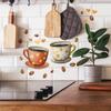 Nuevo Fun-F933 Taza de Café Granos de Café y Corazón Restaurante Cocina Hogar Decoración de Pared Pegatina Autoadhesiva
