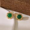 Nuevos pendientes de jade verde estilo nacional chino para mujer, diseño Xia Xiaozhong, pendientes de moda nacional con todo incluido, ligeros y lujosos con clip para las orejas.