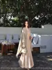 Vestido de punto caqui con conjunto de chal para mujer, principios de otoño, estilo maduro y sofisticado, nuevo estilo chino, vestido largo fresco y elegante