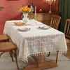 Mantel de Encaje de Ganchillo Hueco Estilo Chino Pastoral Rectangular Mesa de Comedor Mesa Redonda Pequeña Mesa de Café Mantel Fotografía