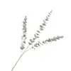 Flor Artificial Folha de Eucalipto Três Pontas Pó Dourado Lantejoulas Recortes Decoração de Casa Arranjo de Casamento Enfeites Flores Artificiais Transfronteiriças