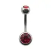 Anillo Umbilical Doble Diamante de Acero Inoxidable Meier con Hebilla de Ombligo de Diamante Joyería de Perforación Corporal Transfronteriza con Clavo de Ombligo de Diamante